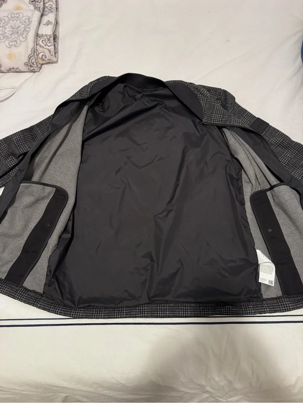Hugo Boss Black & Gray Glen Plaid Zip Bomber Jacket